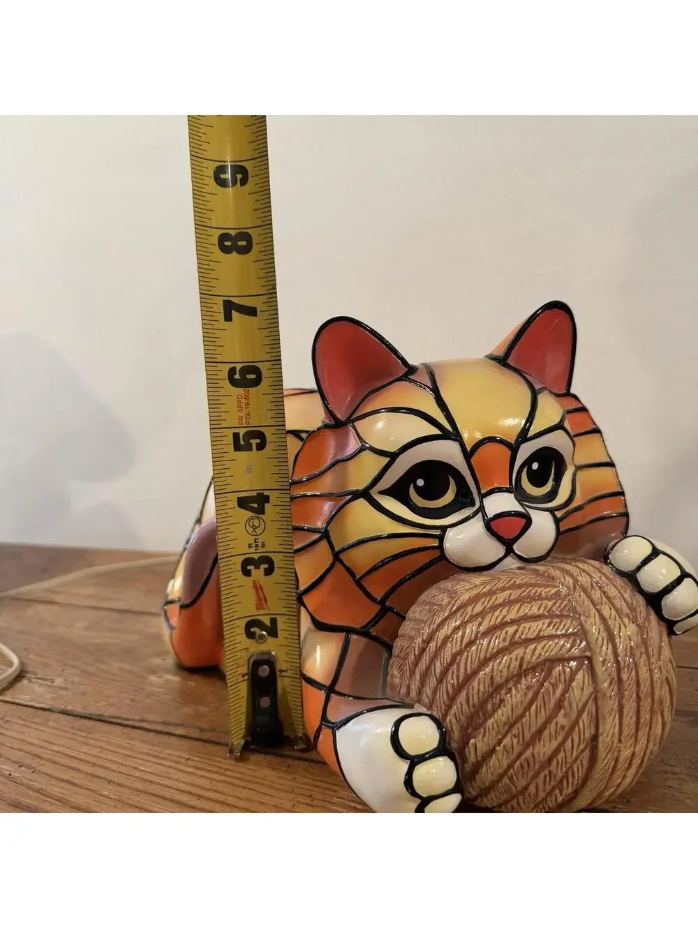 Bradford Exchange The Cat’s Meow Tiffany Style Vinyl Lamp Tested Works COA 2010